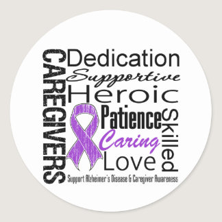 Alzheimers Disease Caregivers Collage Classic Round Sticker
