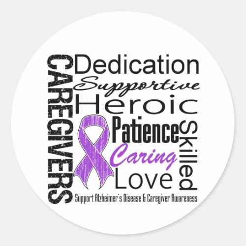 Alzheimers Disease Caregivers Collage Classic Round Sticker