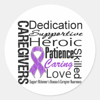 Alzheimers Disease Caregivers Collage Classic Round Sticker