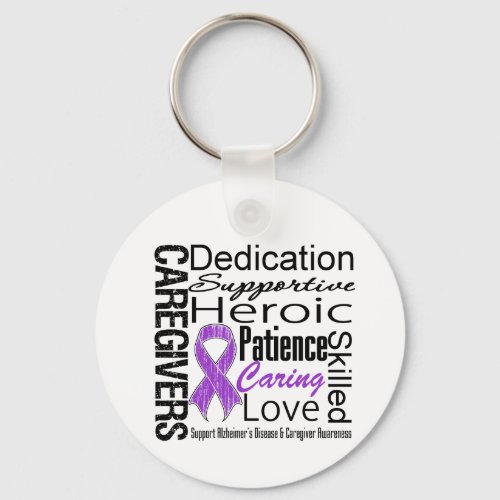 Alzheimers Disease Caregivers Collage Keychain