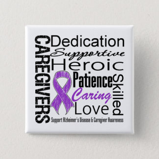 Alzheimers Disease Caregivers Collage Pinback Button