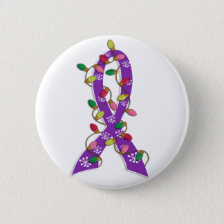 Alzheimer's Disease Christmas Lights Ribbon Pinback Button