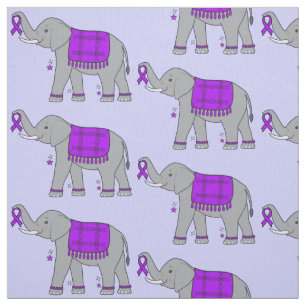 Alzheimer's Disease Elephant of Awareness and Hope Fabric