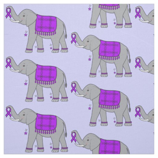 Alzheimer's Disease Elephant of Awareness and Hope Fabric