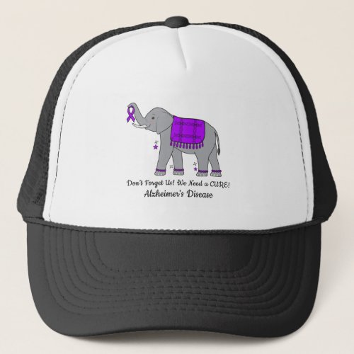 Alzheimers Disease Elephant of Awareness and Hope Trucker Hat