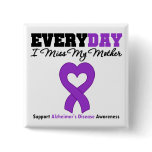 Alzheimer's Disease Every Day I Miss My Mother Pinback Button