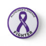 Alzheimer's Disease Fighter Ribbon White Button