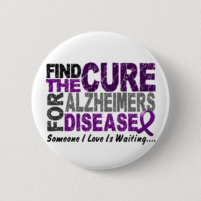 ALZHEIMERS DISEASE Find The Cure 1 Pinback Button (Front)