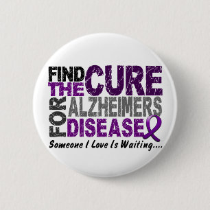 ALZHEIMERS DISEASE Find The Cure 1 Pinback Button