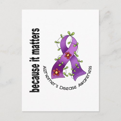 Alzheimers Disease Flower Ribbon 3 Postcard