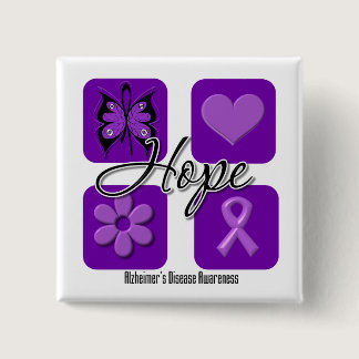 Alzheimers Disease Hope Love Inspire Awareness Button