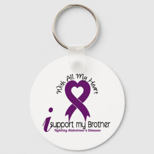 Alzheimers Disease I Support My Brother Keychain