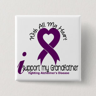Alzheimers Disease I Support My Grandfather Button