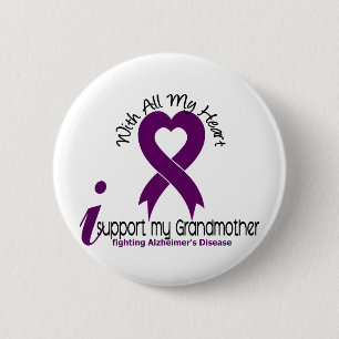 Alzheimers Disease I Support My Grandmother Pinback Button