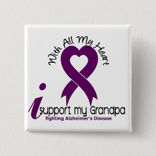 Alzheimers Disease I Support My Grandpa Button