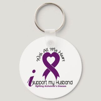 Alzheimers Disease I Support My Husband Keychain