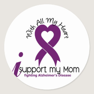Alzheimers Disease I Support My Mom Classic Round Sticker