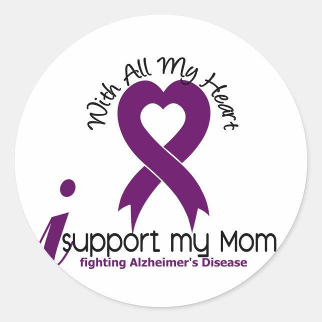 Alzheimers Disease I Support My Mom Classic Round Sticker (Front)
