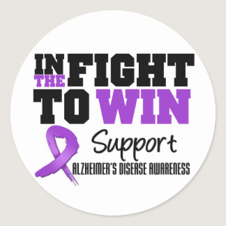 Alzheimer's Disease In The Fight To Win Classic Round Sticker