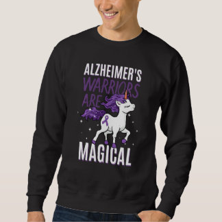 Alzheimer's Disease Magical Unicorn Purple Ribbon  Sweatshirt