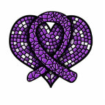 Alzheimers Disease Mosaic Heart Ribbon Statuette<br><div class="desc">NOTE:  This lovely design can be ordered as a sculpture with stand available in two sizes,  a magnet,  ornament,  pin or a key chain.</div>