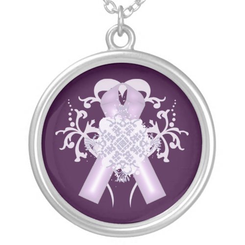 Alzheimers Disease  Pancreatic Cancer Months Silver Plated Necklace