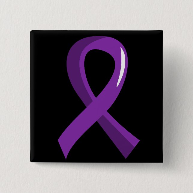 Alzheimer's Disease Purple Ribbon 3 Button (Front)
