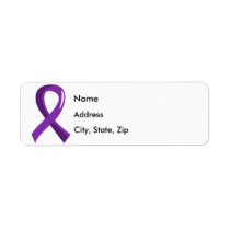 Alzheimer's Disease Purple Ribbon 3 Label