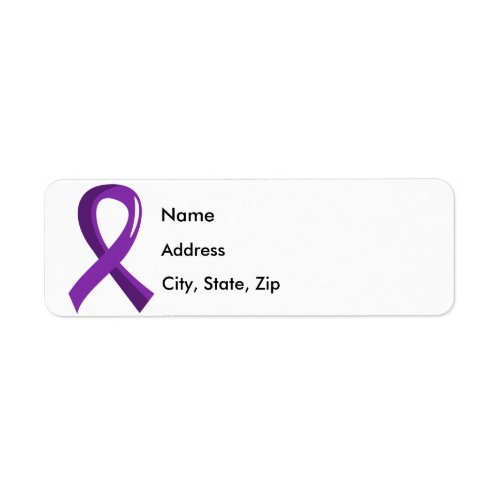 Alzheimers Disease Purple Ribbon 3 Label