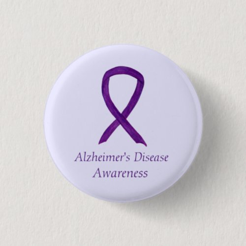 Alzheimers Disease Purple Ribbon Custom Art Pins