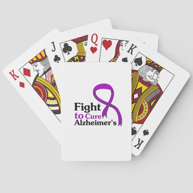 Alzheimers Disease Purple Ribbon Fight Poker Cards (Back)