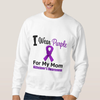 Alzheimer's Disease Purple Ribbon For My Mom Sweatshirt