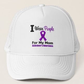Alzheimer's Disease Purple Ribbon For My Mom Trucker Hat
