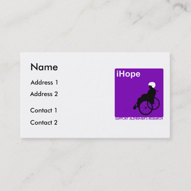Alzheimer's Disease Research Business Cards (Front)