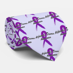 Alzheimer's Disease Ribbon of Hope Neck Tie