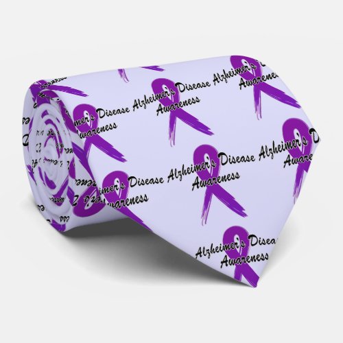 Alzheimers Disease Ribbon of Hope Neck Tie