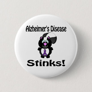 Alzheimers Disease Stinks Skunk Awareness De Pinback Button