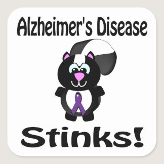 Alzheimers Disease Stinks Skunk Awareness Square Sticker