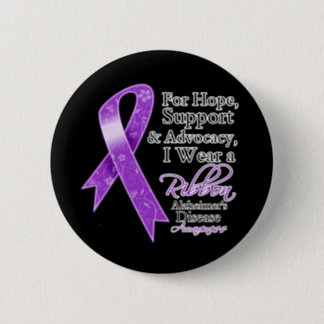 Alzheimer's Disease Support Hope Awareness Pinback Button