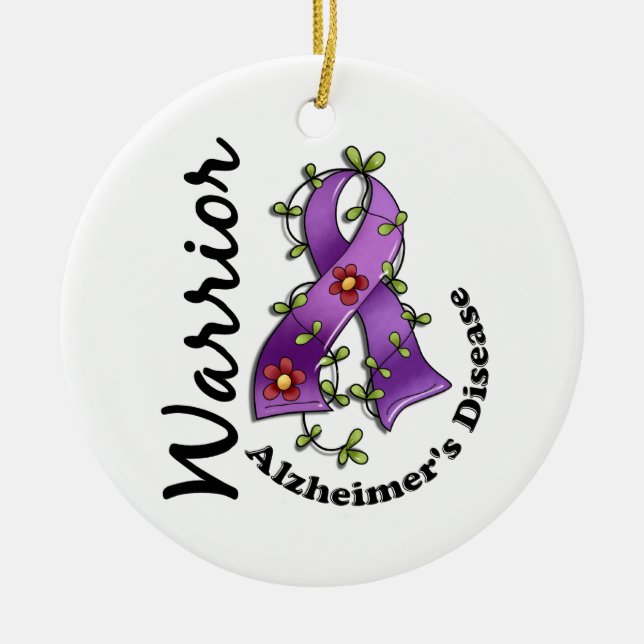 Alzheimer's Disease Warrior 15 Ceramic Ornament (Front)