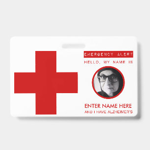 alzheimers emergency contact card badge