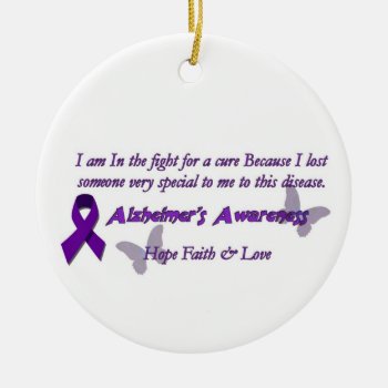 Alzheimer's Fight For Cure Awareness Ornament by RenderlyYours at Zazzle