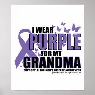 Alzheimers Purple For GRANDMA Poster