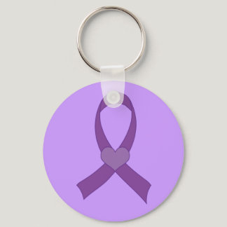Alzheimers Purple Heart Ribbon Gift Keychain