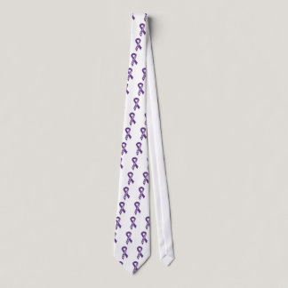 Alzheimer's Purple Ribbon Necktie