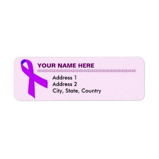 Alzheimer's Purple Ribbon Return Address Labels
