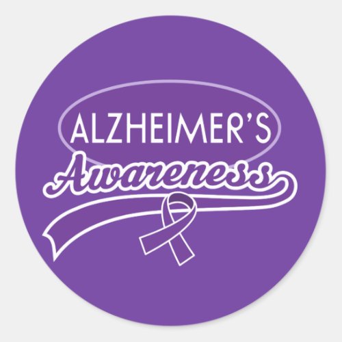 Alzheimers Purple Ribbon sticker seals