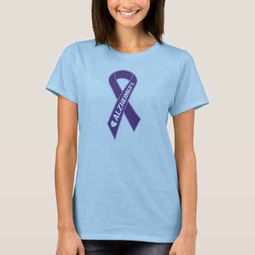 Alzheimers Purple Ribbon Womens T_shirt