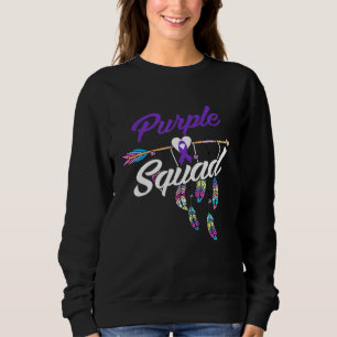 Alzheimers Purple Squad Warrior Men Women Sweatshirt