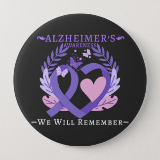 Alzheimer's Ribbon Fight Dementia Awareness Button